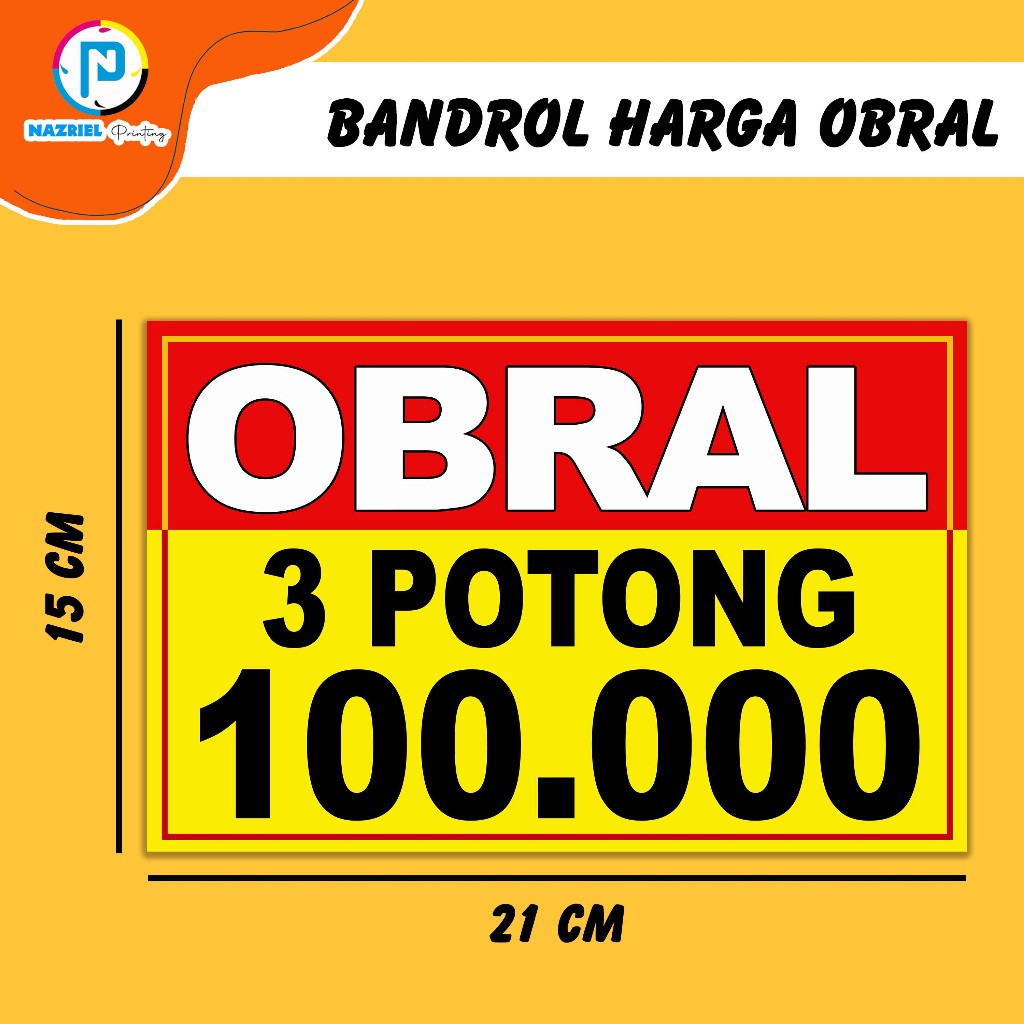 

(NON CUSTOM) Kertas Tulisan Harga Bandrol / Name Tag Harga Jualan / Kertas Obral Harga Jualan