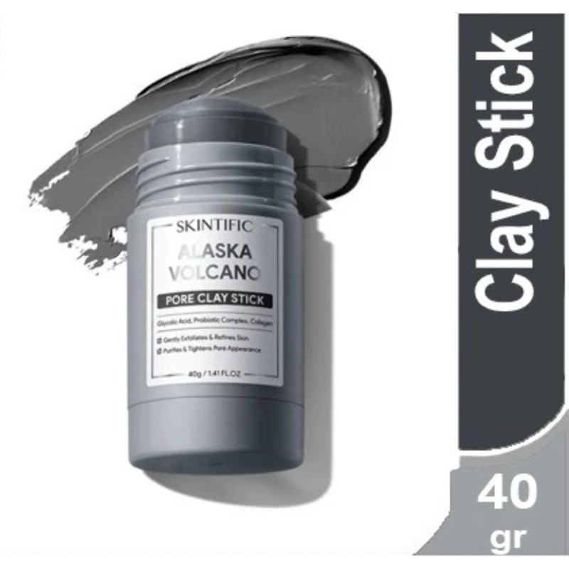 SKINTIFIC ALASKA VOLCANO PORE CLAY STIK // masker wajah