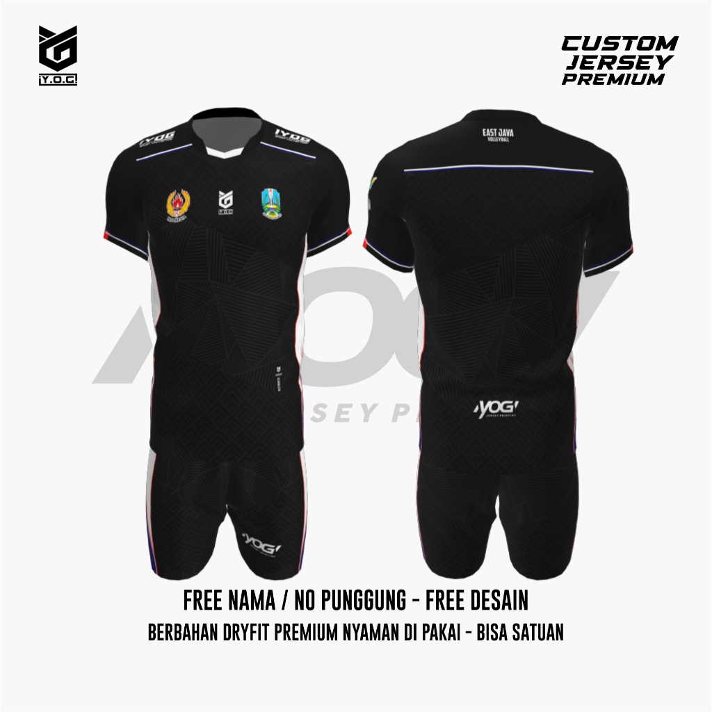 JERSEY SATUAN PON JAWA TIMUR 2024 (HITAM) PREMIUM - PREORDER [ BISA CUSTOM NAMA / NOMOR / SPONSOR | 