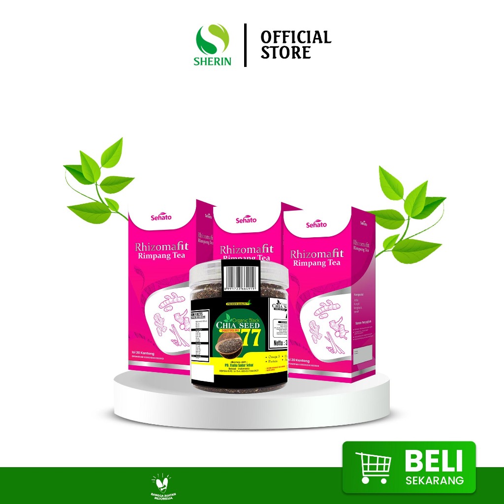 

Rhizomafit Rimpang Tea 3Pcs + Chiaseed 77 350gr- Teh diet alami