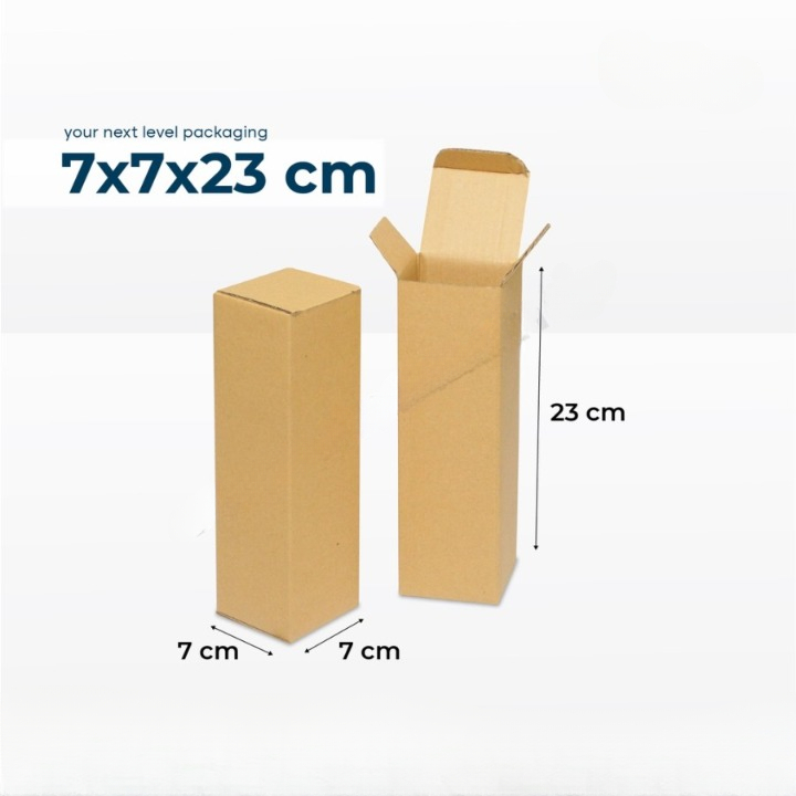 

(10pcs) Box Persegi Kemasan Tumbler Dus Parcel Pakaian Kaos Kardus Ukuran 7x7x23cm