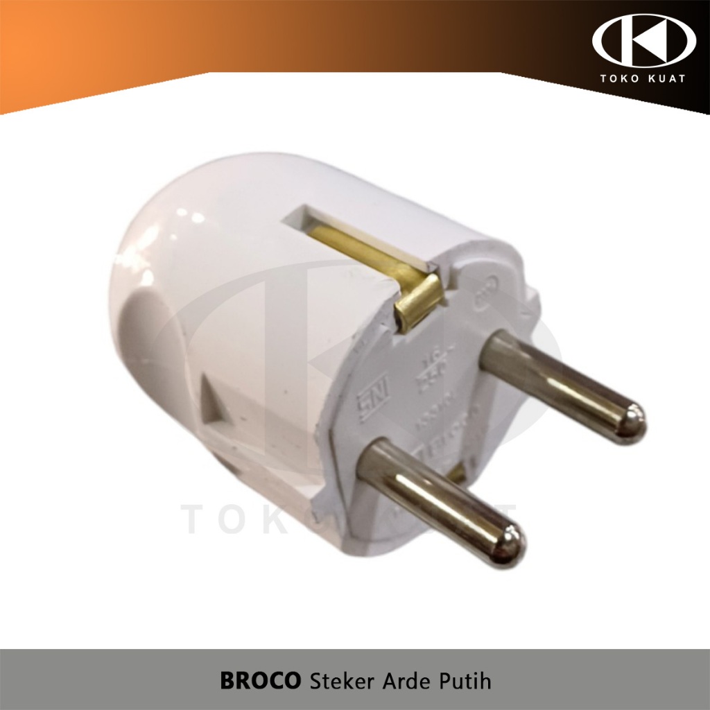 Steker Arde Putih BROCO Colokan Kabel Listrik