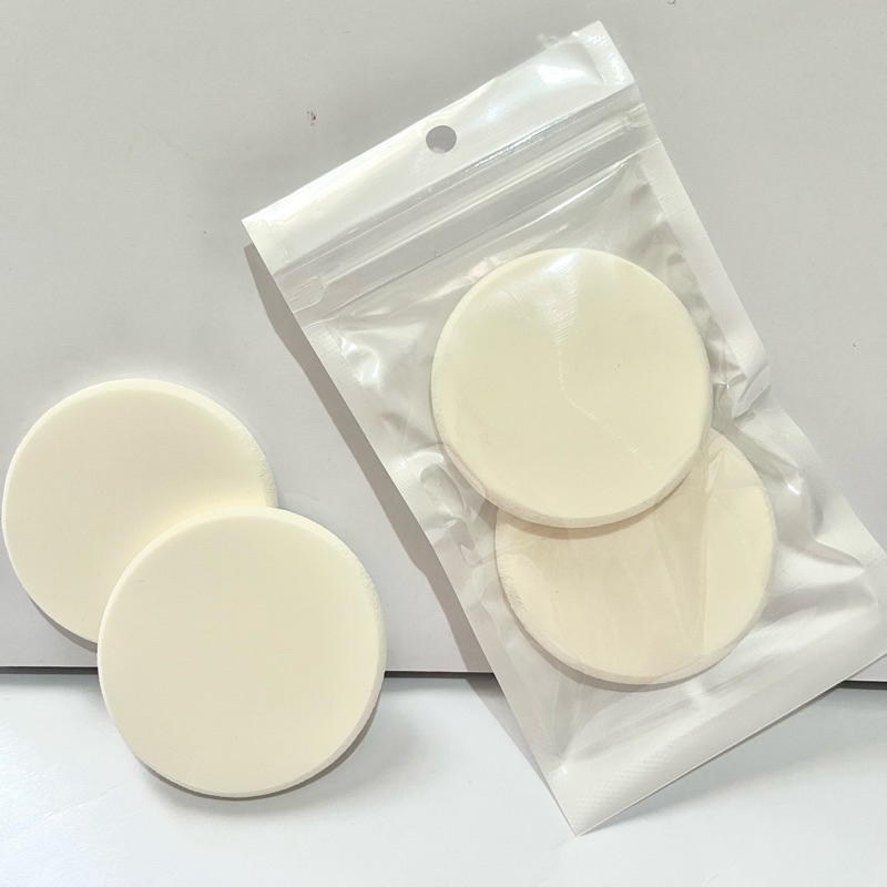 Spons Bedak Bulat Sponge Bedak Warna Putih Spons Wajah untuk Blend Foundation Concealer Make Up Appl