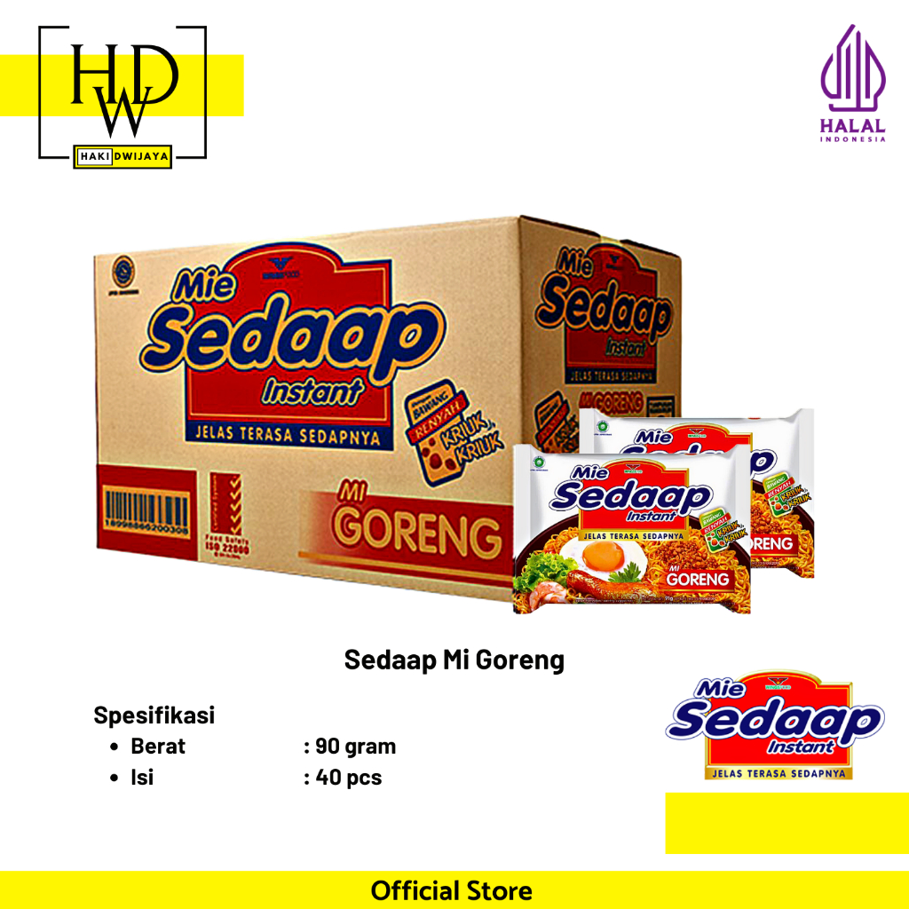 

[40Pcs / 1 Karton] Mie Instan Sedaap Goreng 90gr - Semarang