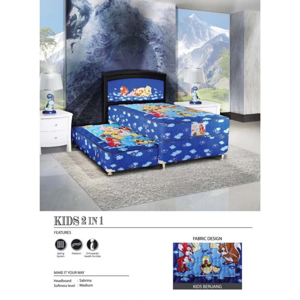 Kasur Springbed Matras Central 2 in 1 kids  kasur sorong anak karakter