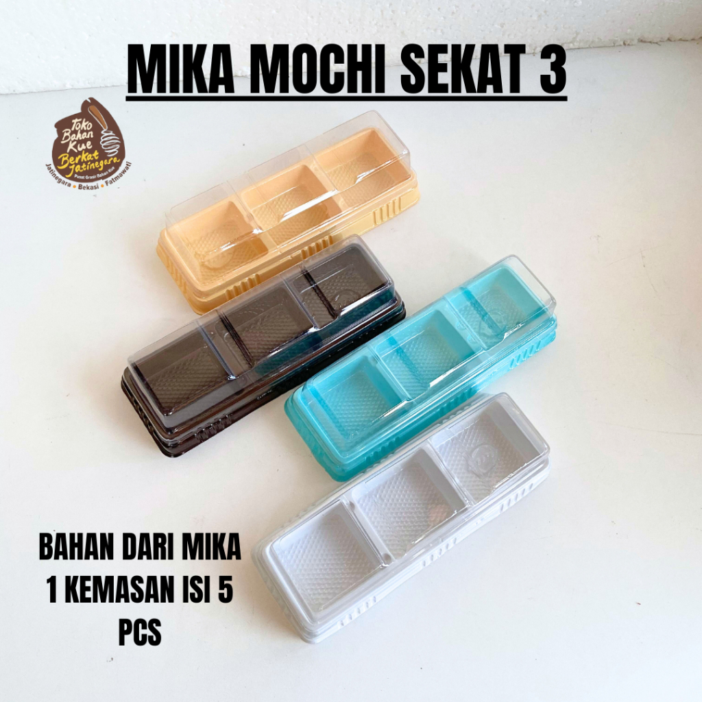 MIKA MOCHI SEKAT 3 + TUTUP / MIKA MOCHI TEBAL ISI 5 PCS / MIKA MOCHI ANEKA WARNA