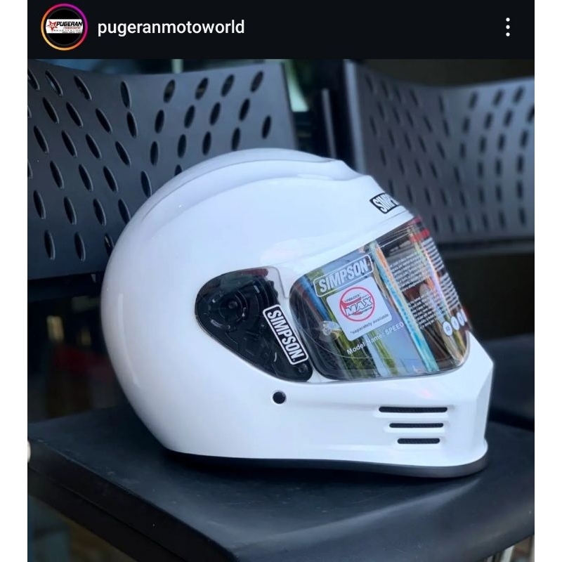 HELM SIMPSON SPEED BANDIT WHITE FREE DARK VISOR