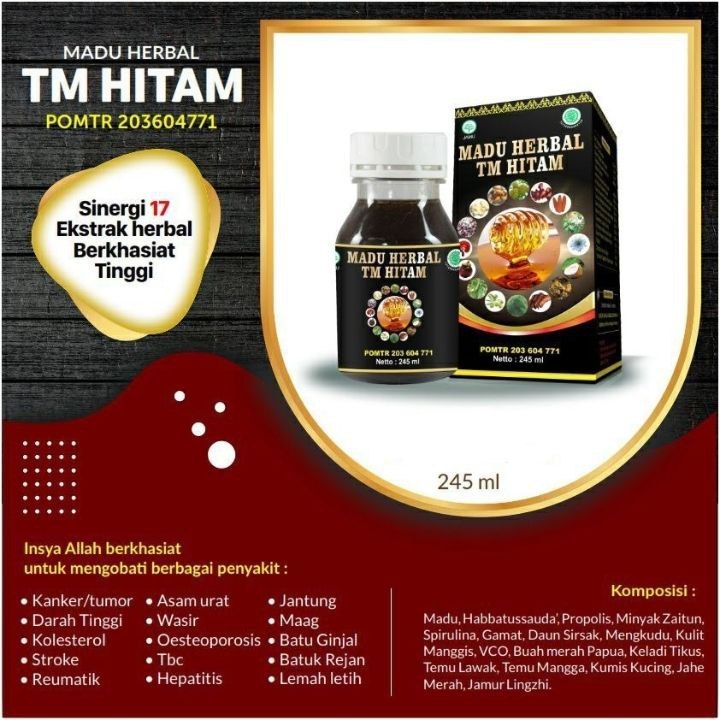 TASNIM TM HITAM Madu Herbal Jantung stroke