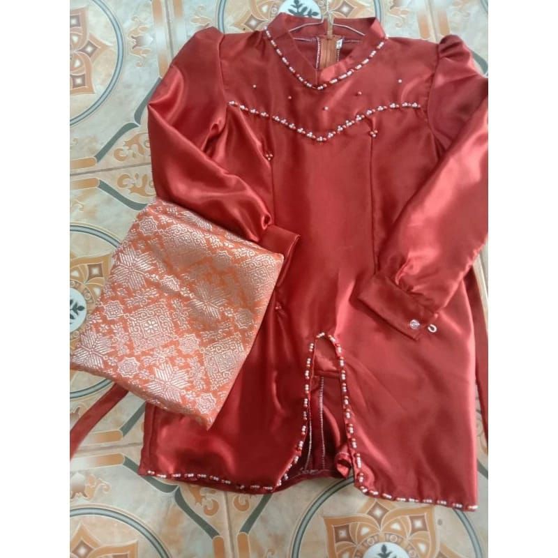 Set rok songket melayu anak, set rok viral melayu anak, baju kurung melayu anak