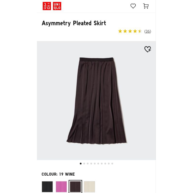 Preloved Rok Plisket Asymmetrical Wine by Uniqlo