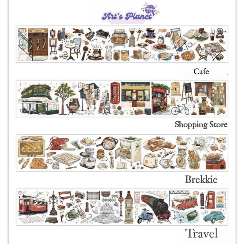 

Sticker Journaling Scrapbook Decor Travel Diary Vintage British Deco PET Stiker