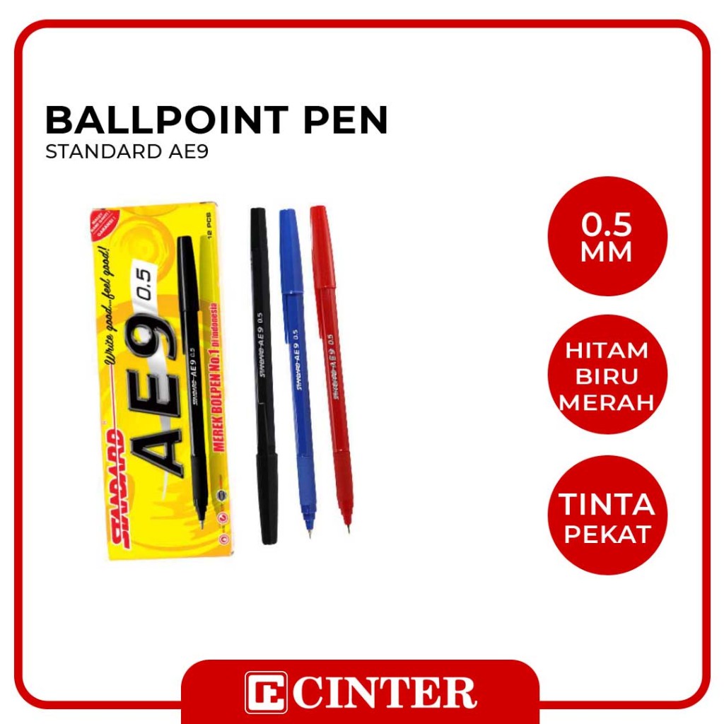 

STANDARD - BOLLPOIN / PULPEN / PEN / PENA STANDARD AE 9 VARIAN WARNA