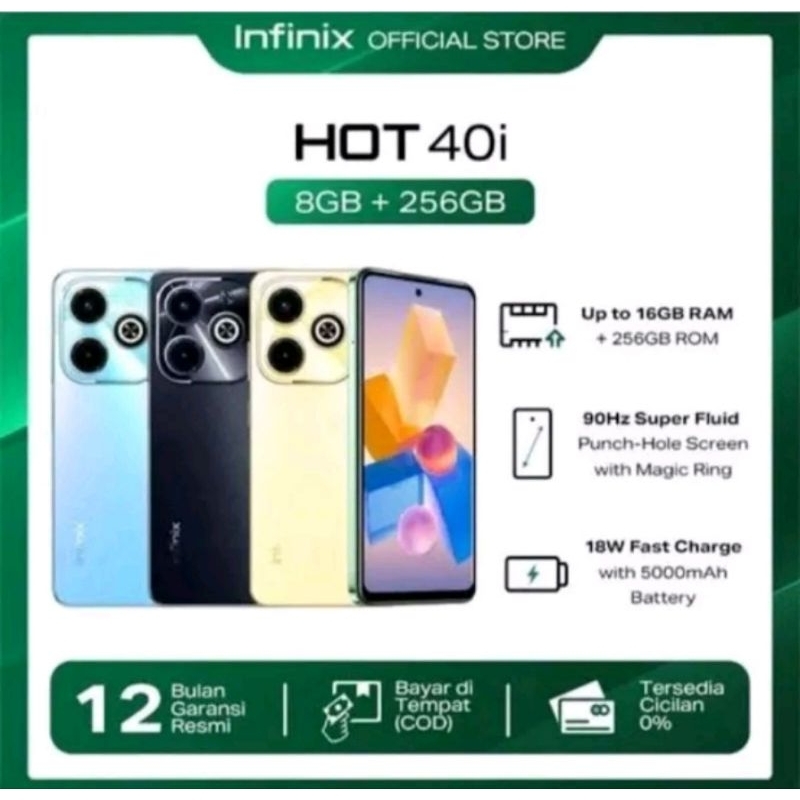 INFINIX HOT 40i RAM 16 256GB ORIGINAL GARANSI RESMI INFINIX