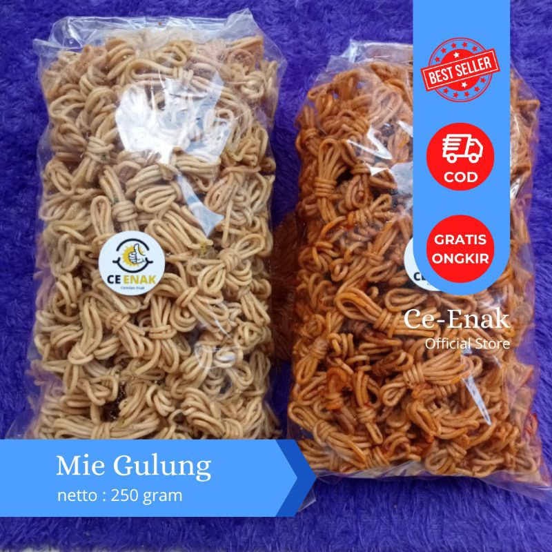 

mie gulung pedas daun jeruk 250gr renyah cemilan terbaru viral