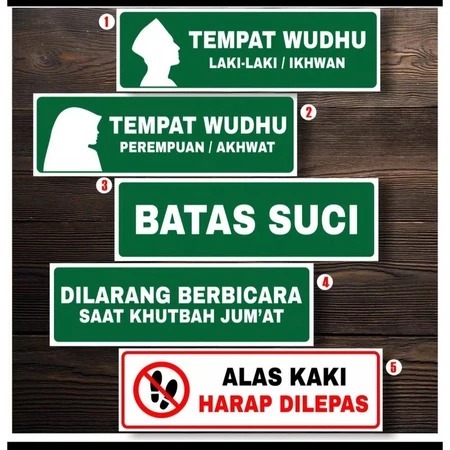 

Stiker 7,5x23cm Tempat Wudhu pria wanita Batas suci Mushola
