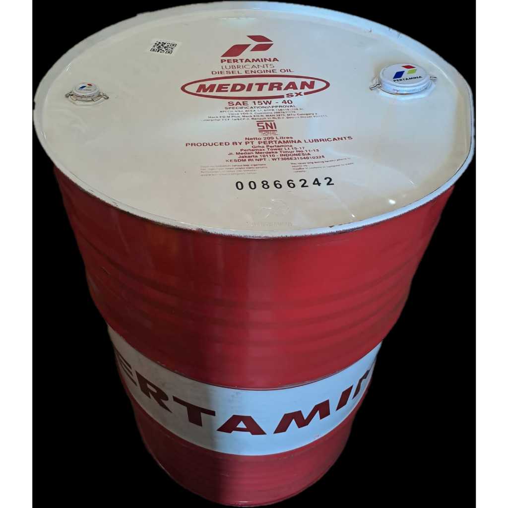 OLI DRUM PERTAMINA MEDITRAN SC 15W/40 209 LITER BARANG DI JAMIN ORI 100%