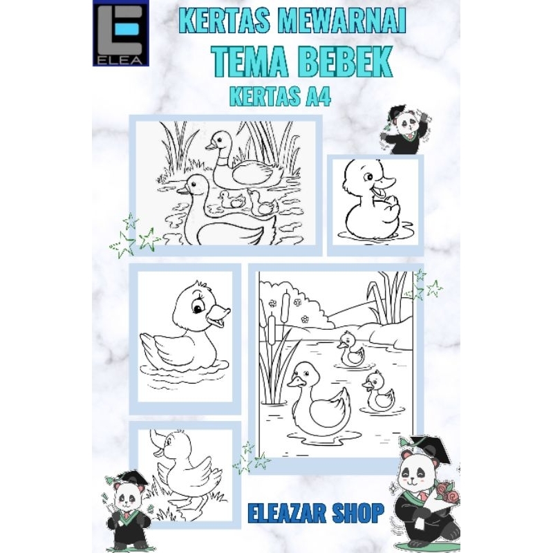 Kertas Mewarnai Tema Bebek