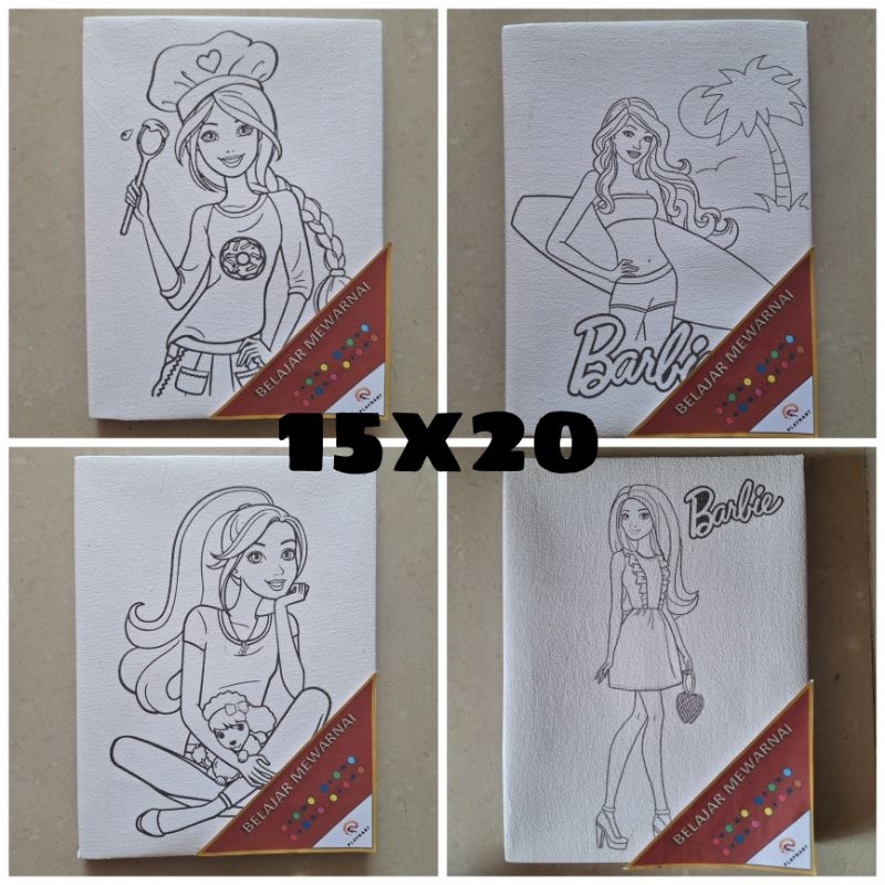 

SPECIAL BARBIE ! KANVAS LUKIS 15X20 MAINAN ANAK KANVAS LUKIS TANPA CAT