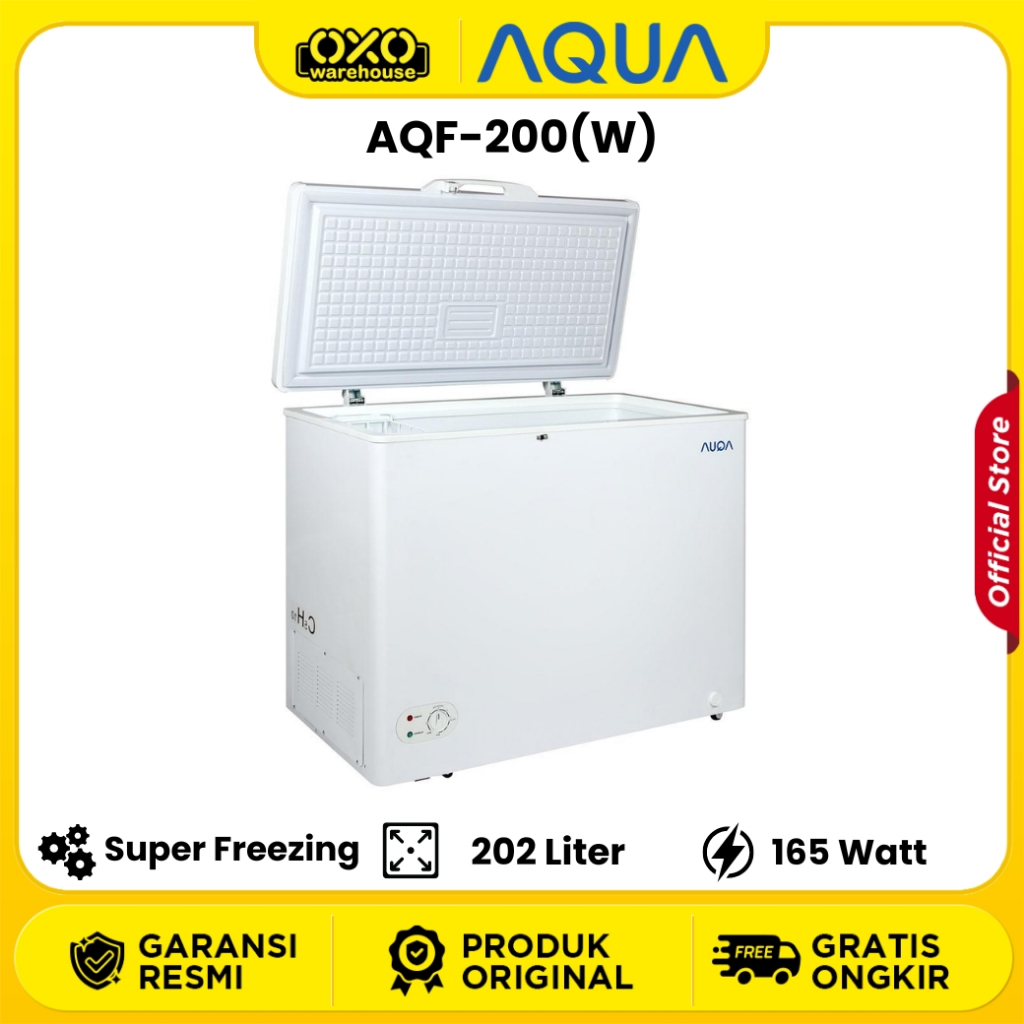 AQUA Freezer AQF 200 W 197 Liter Low Watt Garansi Resmi