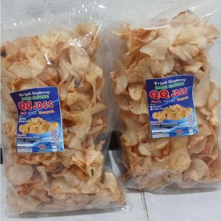 

285 Gram - Keripik Singkong Rasa Gadung Varian Pedas Manis Tanpa Bahan Pengawet - Enak, Renyah, & Halal