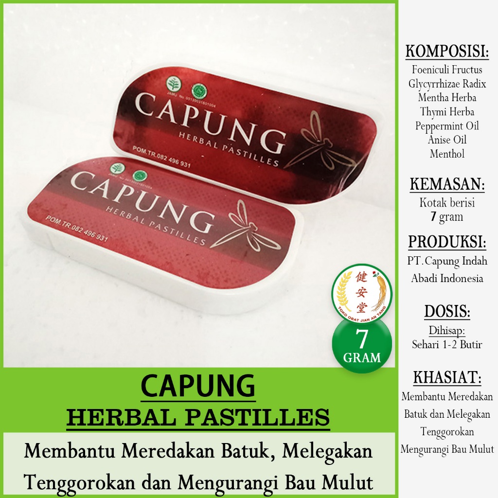 

PERMEN CAPUNG Herbal Pastiles 7 Gram u.Batuk-Tenggorokan