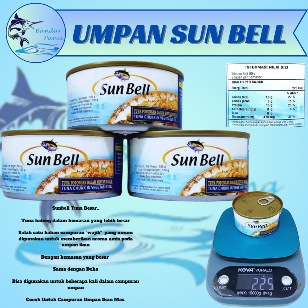 Umpan Pancing Sun Bell Tuna Besar Kaleng Super Gacor
