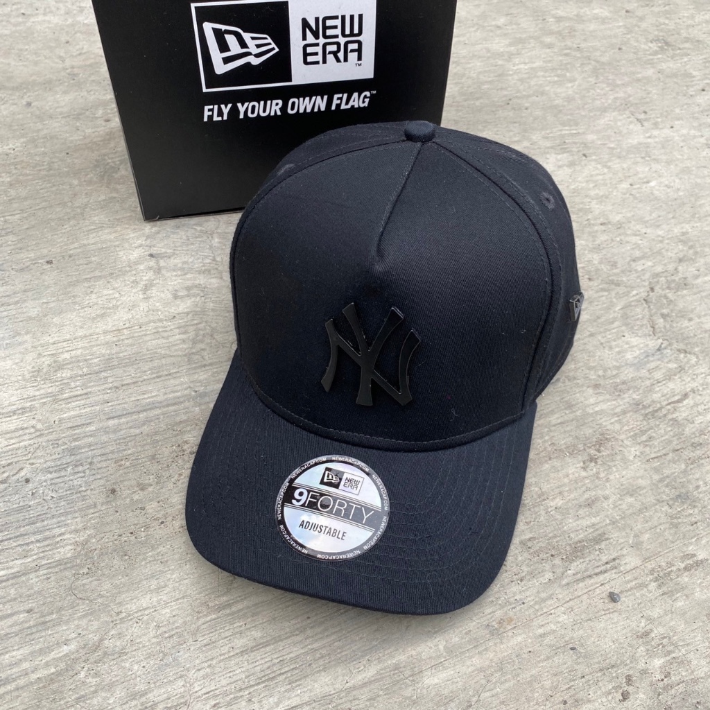 TOPI BASEBALL MLB NY FULL METAL LOGO ORIGINAL FULL BLACK CAPS