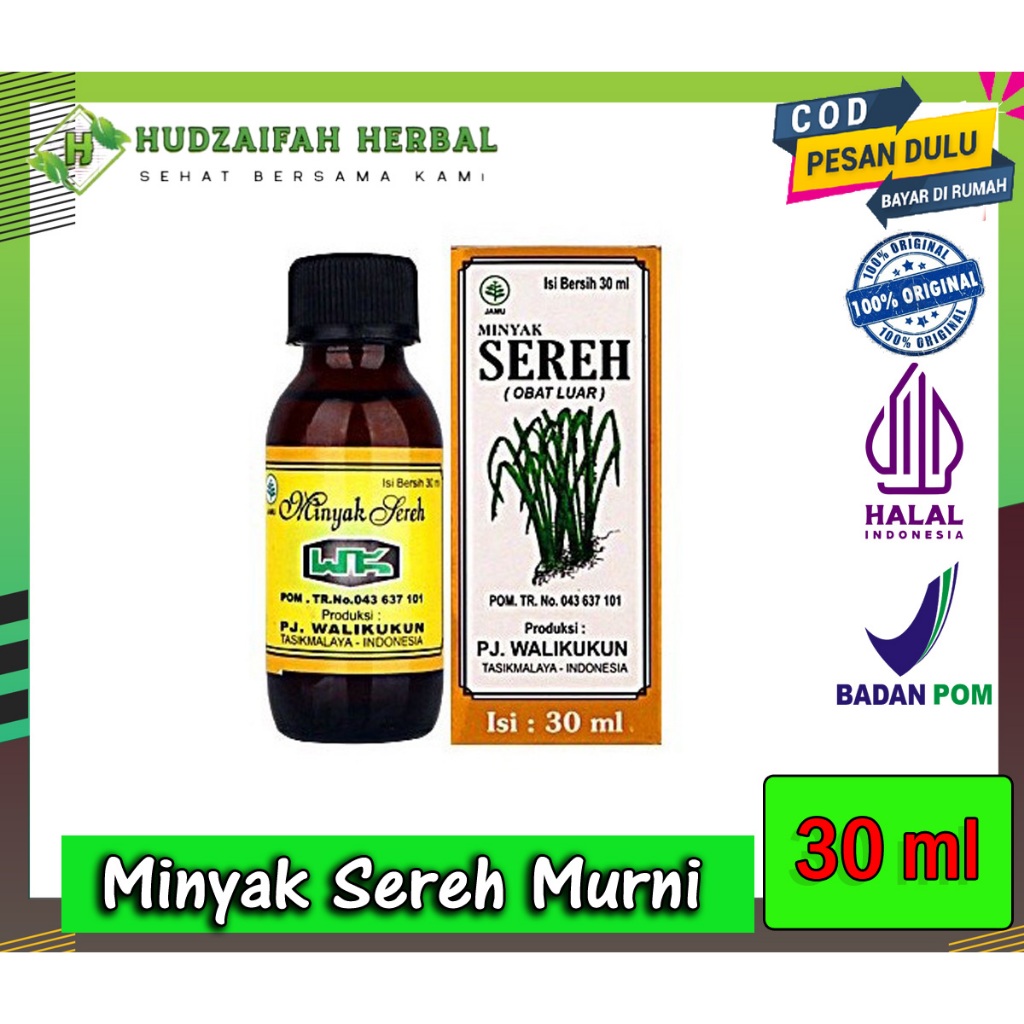 Minyak Sereh Walikukun Original 30 Ml | Minyak Sereh Herbal Walikukun | Minyak Sereh Walikukun