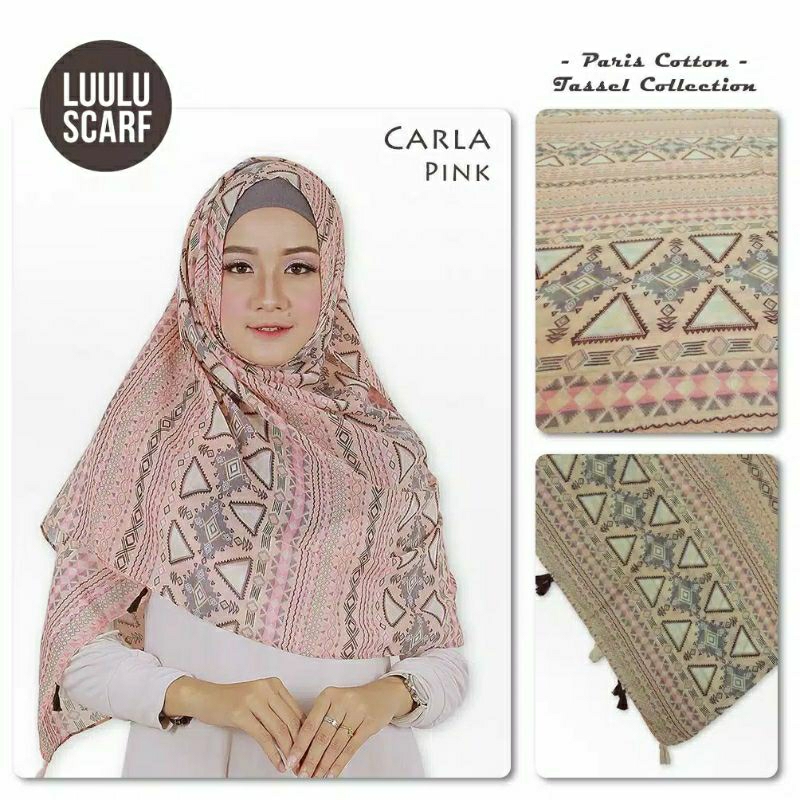 Pashmina CARLA - Jilbab Import Katun / Pashmina arab / pashmina tribal etnik / etnik pastel / pashmi