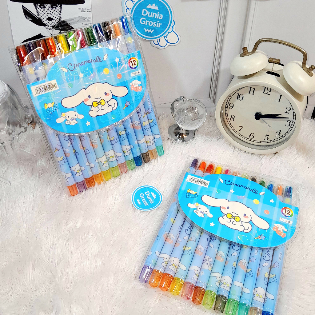 

YUH Krayon Twist SANRIO 1 Set isi 12 PCS Cinnamoroll Melody CUTE TERMURAH / Crayon Putar Sanrio IMUT