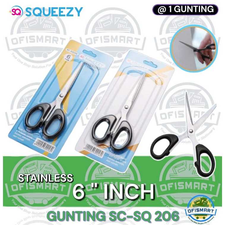 

Squeezy Gunting Sedang Transparant 6" Inch SC SQ- 206 | @ 1 PCs