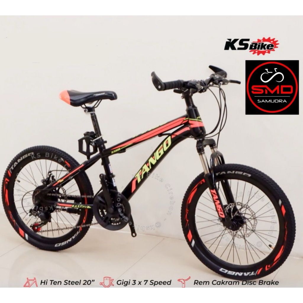 Sepeda Gunung MTB 20 Inch Merk Tango 7Sp Cakram Murah BDG