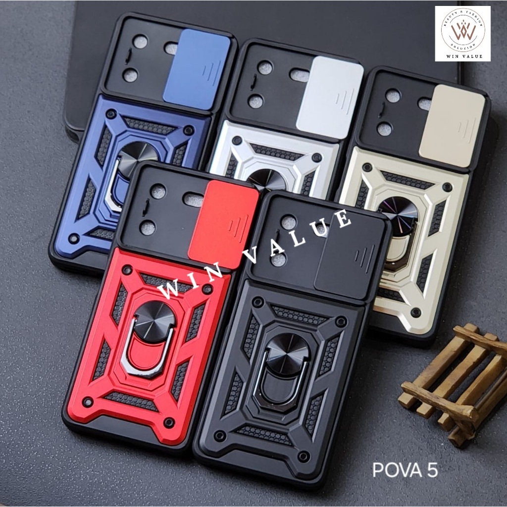 Tecno Pova 5 Case SoftCase Slide Armor + Kamera Protect Case Tecno Pova 5