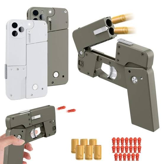 Mainan Dart Blaster Lehui Fold Mobile Phone (Smartphone) Launcher Bahan Full Plastik