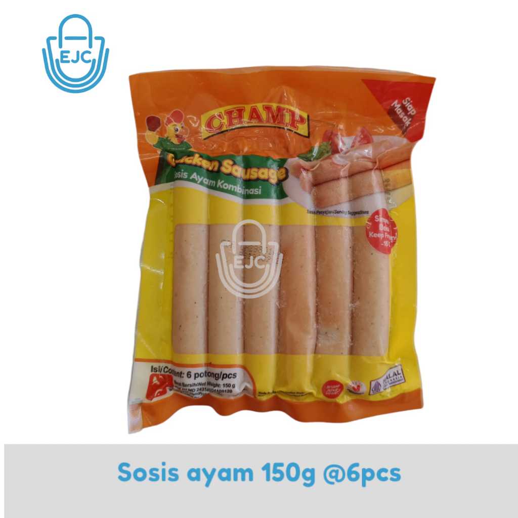 

CHAMP SOSIS AYAM KOMBINASI CHAMP CHICKEN SAUSAGE ISI 6PCS 150GR