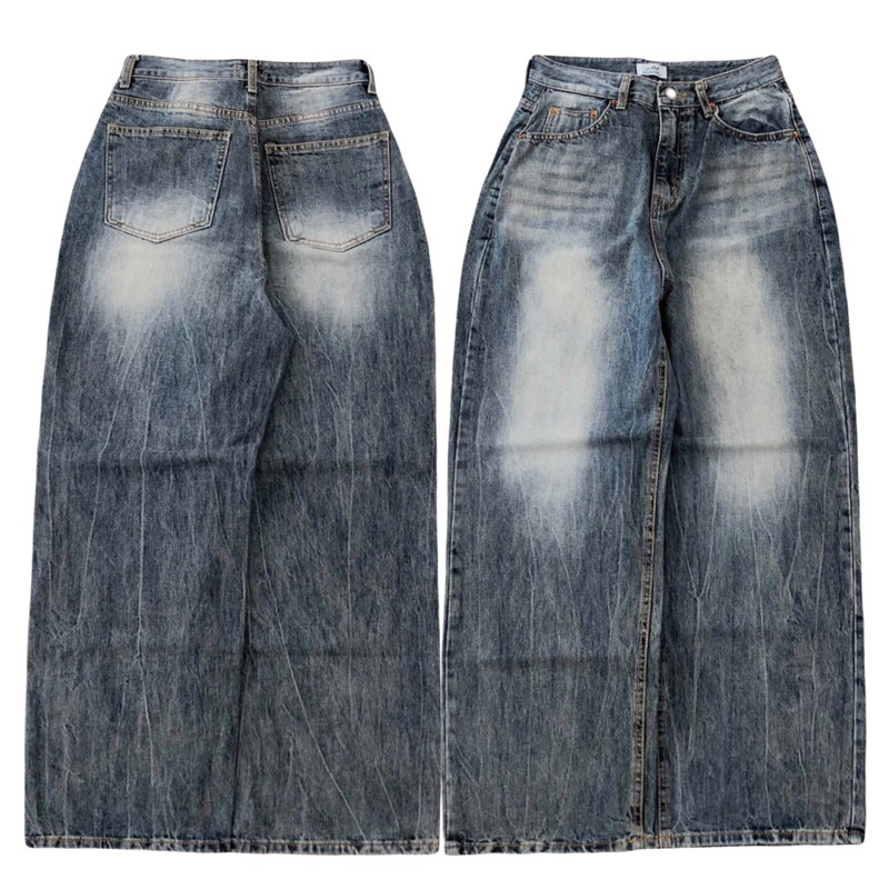 jjim blue washed petir baggy jeans