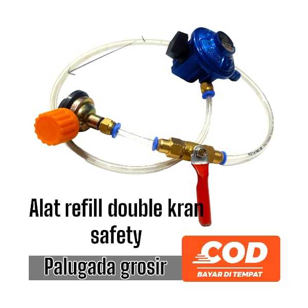 ALAT REFILL GAS PORTABLE DOUBLE KRAN ON-OFF SAFETY