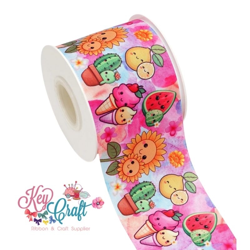

Pita Grossgrain motif flower, ice cream, fruit size 3,8cm (1yard)