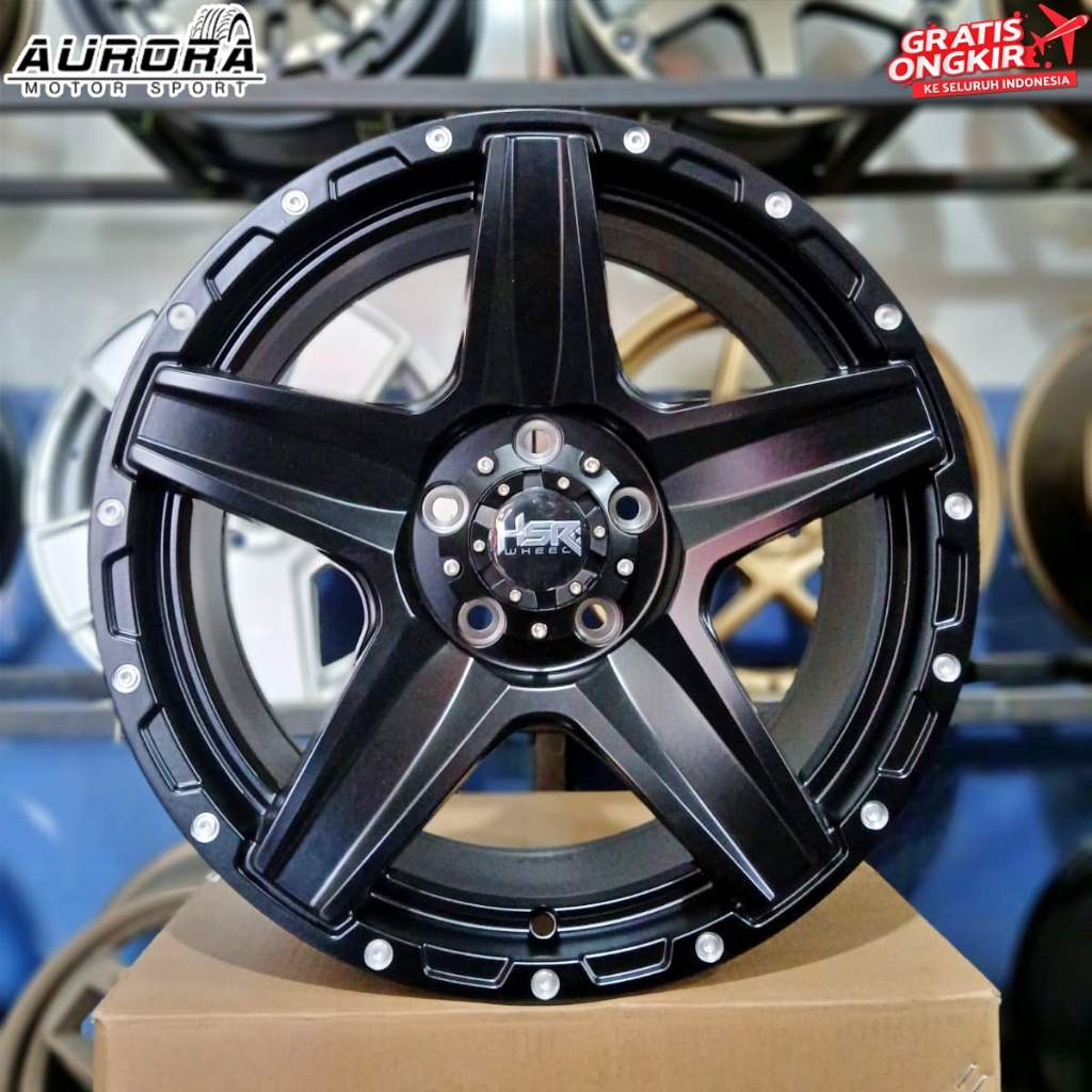 Velg model offroad ring 17 mobil innova rush terios HSR Landmark R17 lebar 8 black