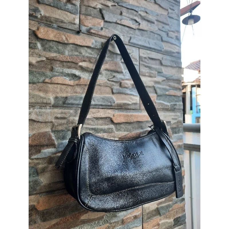 Tenteng Hitam NICOLE MILLER - TAS PRELOVED BRANDED ORIGINAL