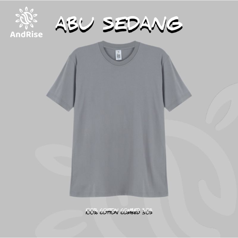 AndRise - Kaos Basic Polos 100% Cotton Combed 30s Premium - Abu Sedang