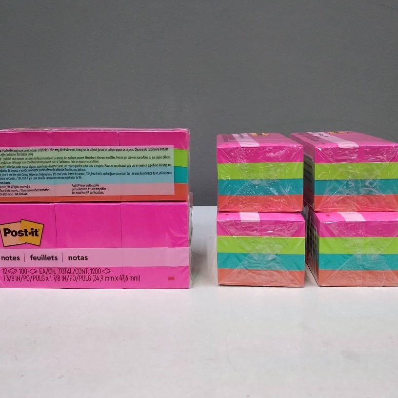 

BONUS MENARIK 3M post it 653AN warna neon sticky note 35mmx48mm memo tempel