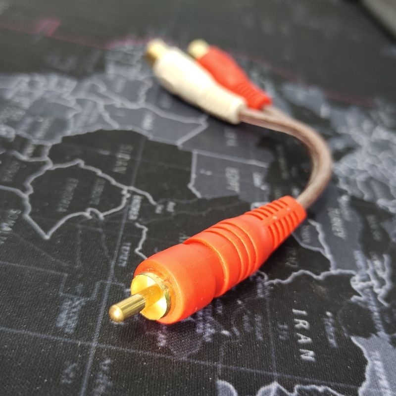 Kabel Y RCA 1  Male To 2 Female / Cabang RCA