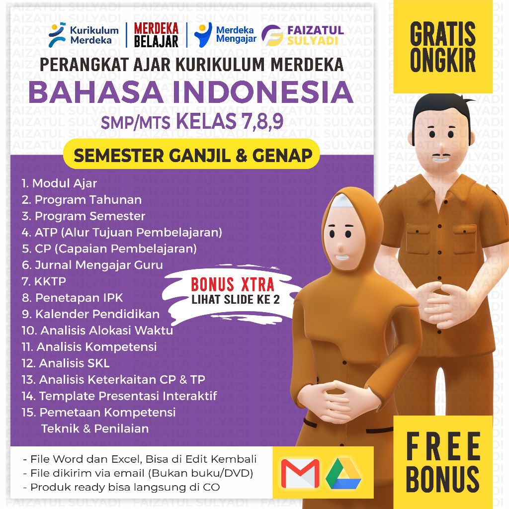 Perangkat Ajar Bahasa Indonesia Kelas 7,8,9 VII, VIII, IX IKM - B Indo Kumer - Kurikulum Merdeka