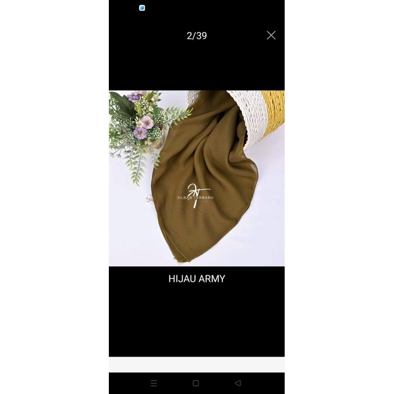 HIJAB POLOS WARNA HIJAU ARMY
