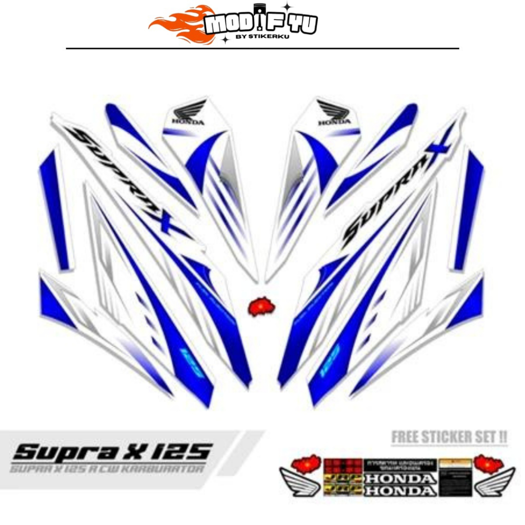 STRIPING SUPRA X 125 KARBU / MOTIF Y17/ BATMAN / 2007-2014 / STIKER SUPRA X125 R LAMA / STICKER SUPR
