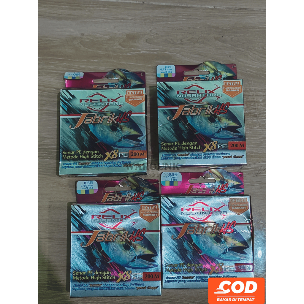 Senar Pancing PE Jabrik HS X8 Jabrik 200 Meter PE Relix Nusantara
