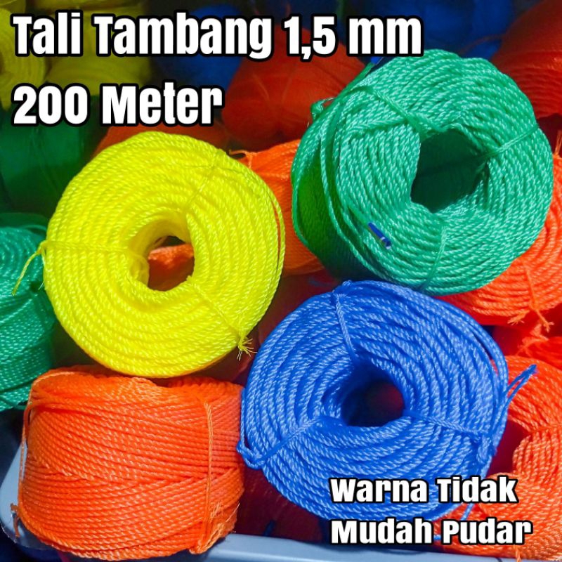 

Tali Tambang 1,5 mm 200 Meter - Tali Tampar - Tali PE - Tali Plastik - Tali Layangan - Tali serbaguna - Tali tenda - Tali kecil