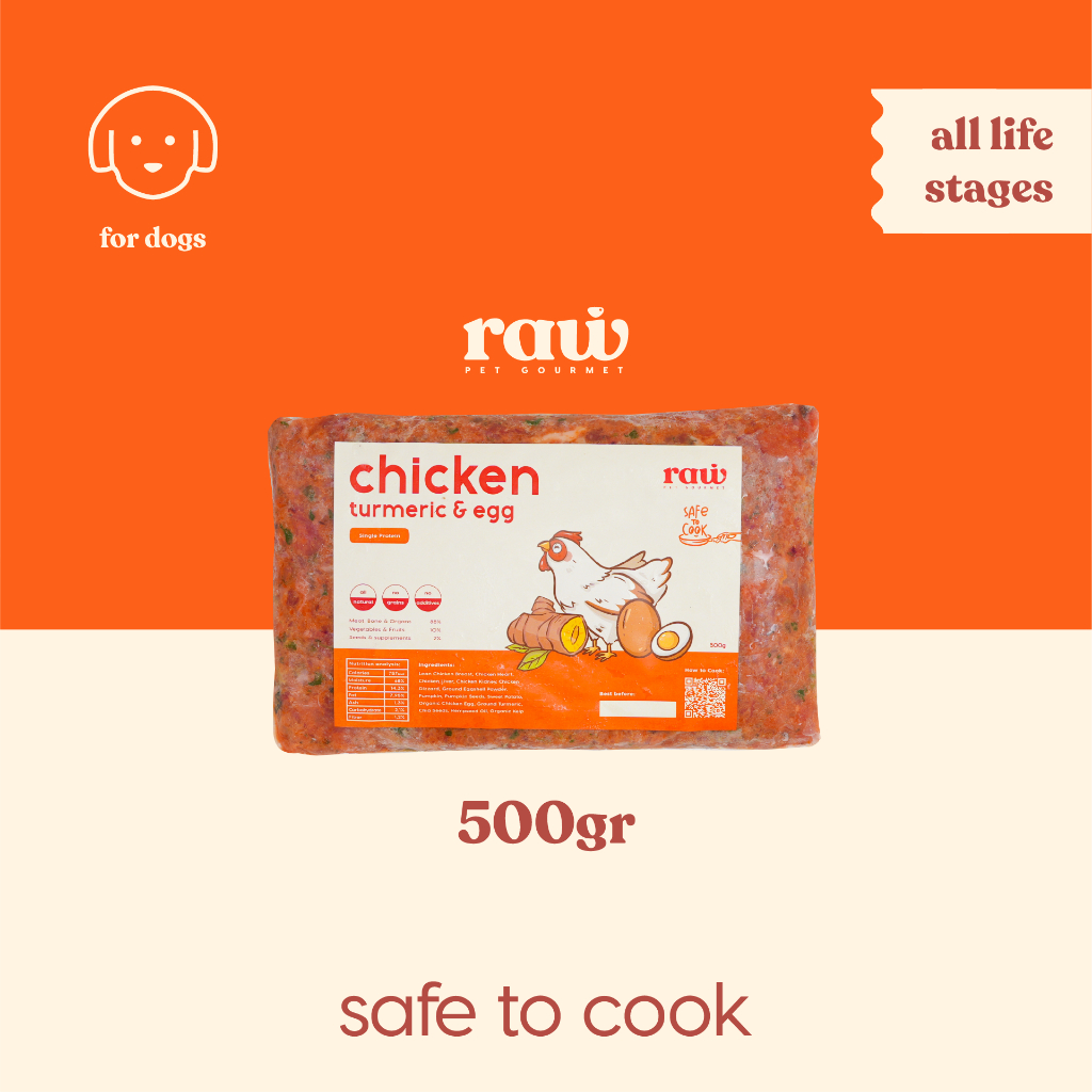 CHICKEN, TURMERIC & EGG // Raw Pet Gourmet // Makanan Anjing