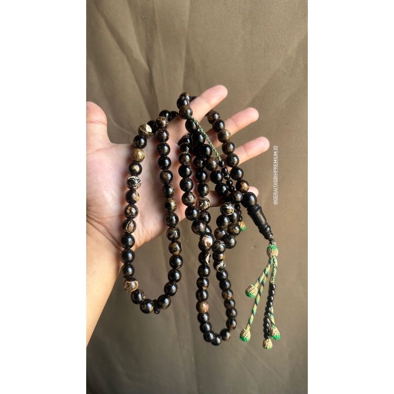 TASBIH YUSER LAUT MERAH GOLD SERAT EMAS FULL